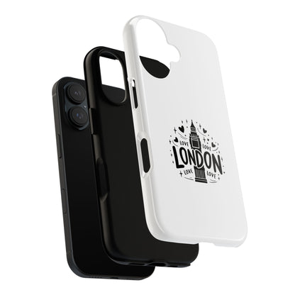 London Love iPhone Case | Tough Cases, London Theme, Gift for Travelers, Unique Phone Accessory, Cute Tech Gifts