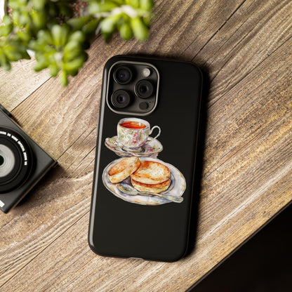 Tea Time Phone Case with Cookies Design, Cute Phone Cover, Gift for Tea Lovers, Kitchen Decor, Whimsical Style