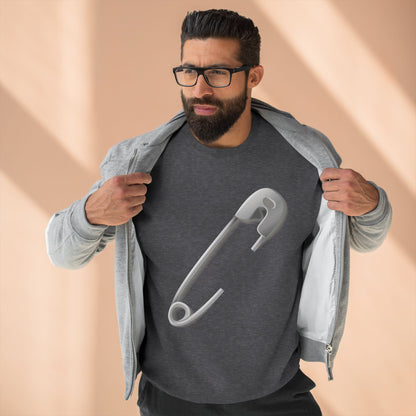 Unisex Crewneck Sweatshirt - Minimalist Safety Pin
