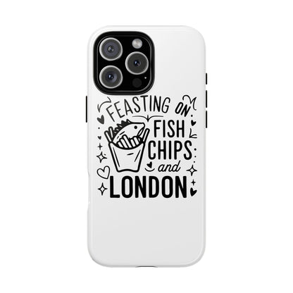 London Fish & Chips Phone Case | Fun Gift for Foodies, Travel Lovers, London Souvenir, Unique Accessories, Personalization Option