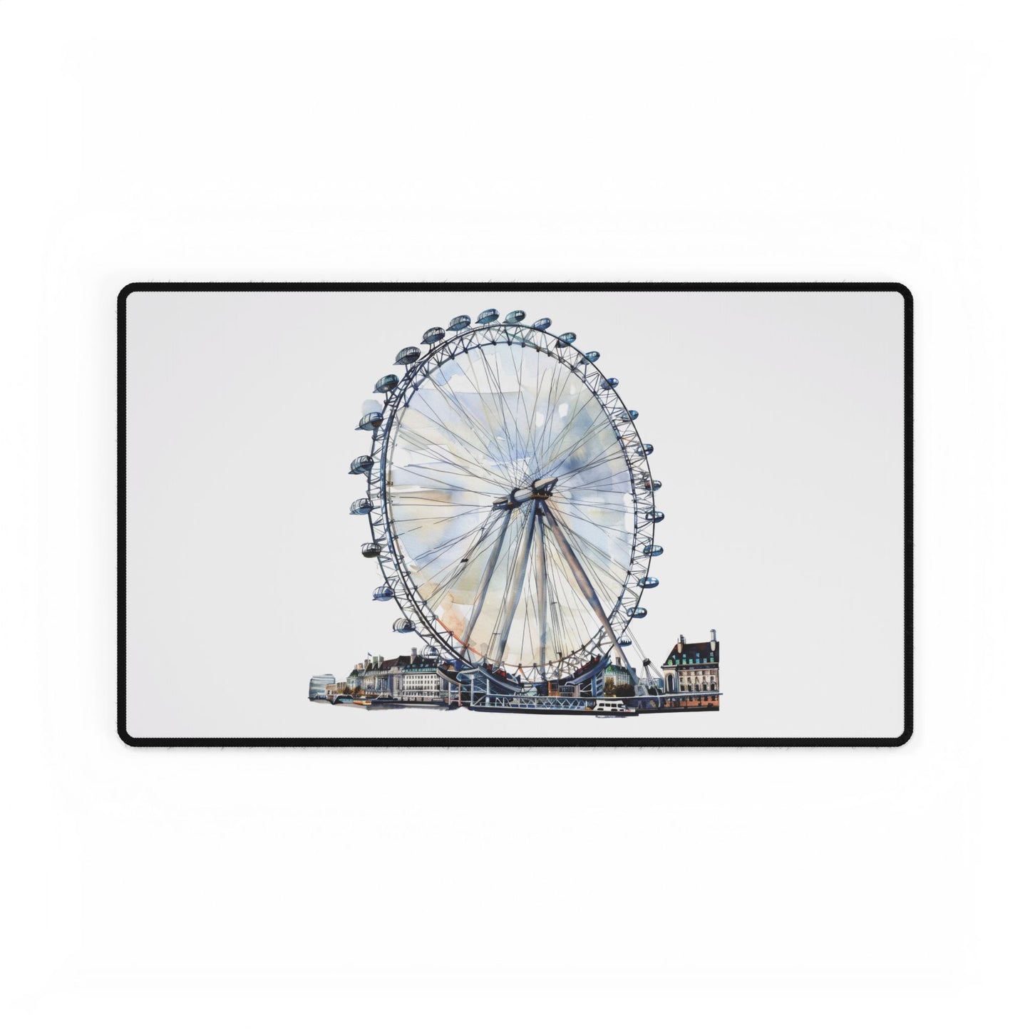 Elegant Cityscape Desk Mat with London Eye Design - Office Decor, Gift for Professionals, Home Office Accessory