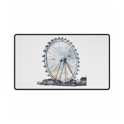Elegant Cityscape Desk Mat with London Eye Design - Office Decor, Gift for Professionals, Home Office Accessory