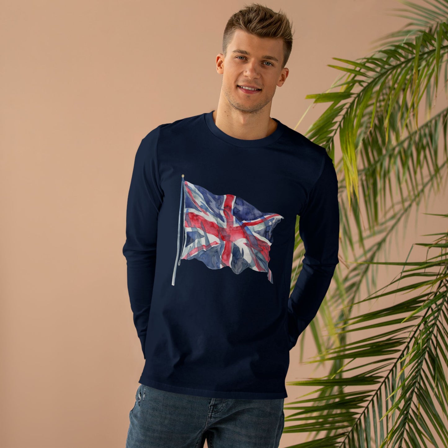 Men’s Base Longsleeve Tee - British Flag - Iconic Union Jack Design