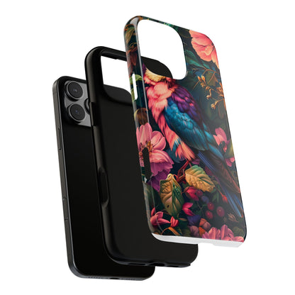 Tough Cases: Vibrant Tropical Bird Phone Case, Floral Smartphone Cover, Nature Lover Gift, Boho Phone Accessory, Cute Bird Case