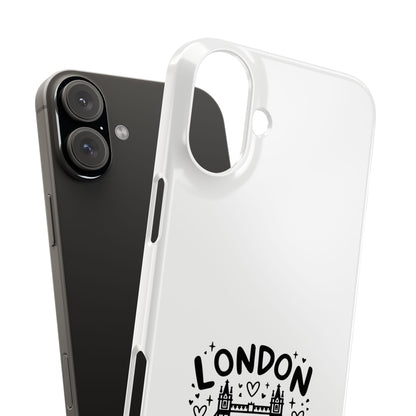 Chic London Phone Case, Slim iPhone Cover, Gifts for Travelers, London Theme Cell Phone Case, Unique Travel Souvenir