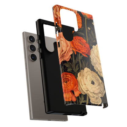 Floral Phone Case with Tough Protection, Blooming Ranunculus Design, Durable Cover, Gift for Flower Lovers, Eco-Friendly Phone Accessory