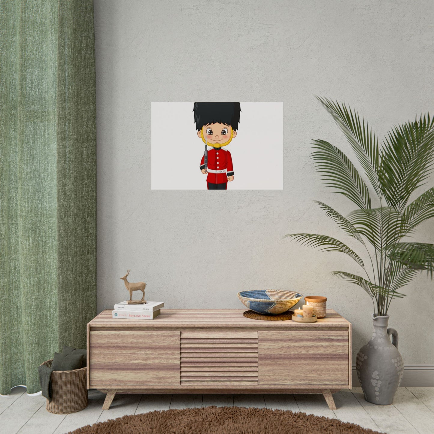 Whimsical Soldier Rolled Poster Art, Children's Room Decor, Cute Wall Art, Nursery Wall Hanging, Gift for Kids