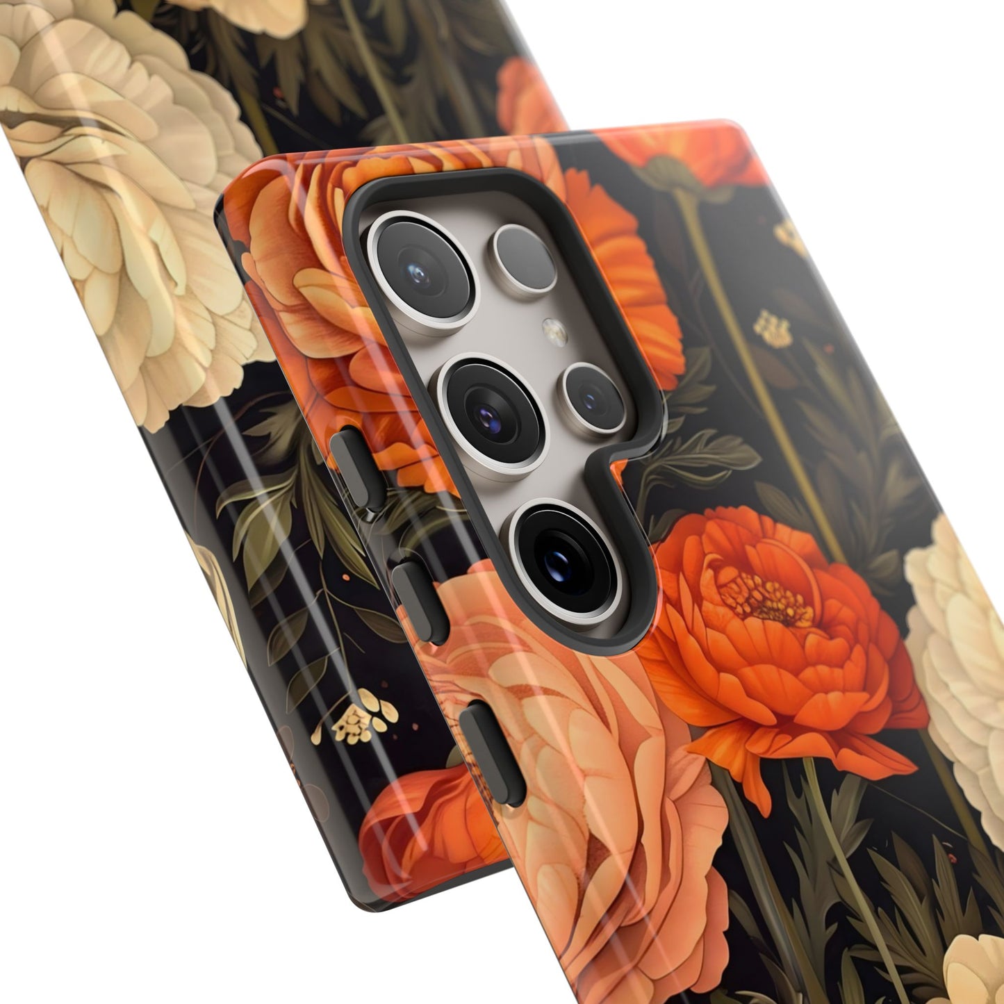 Floral Phone Case with Tough Protection, Blooming Ranunculus Design, Durable Cover, Gift for Flower Lovers, Eco-Friendly Phone Accessory
