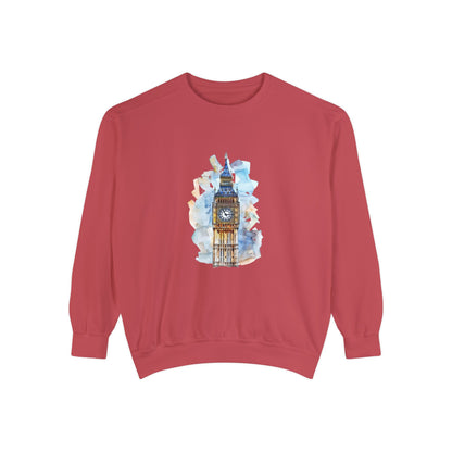 Unisex Garment-Dyed Sweatshirt Trendy - Iconic Big Ben Clock Tower