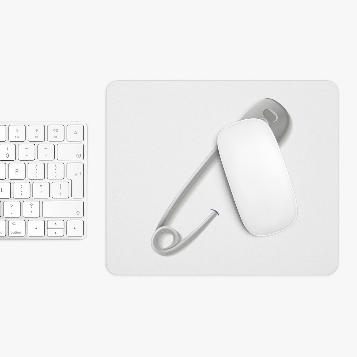Minimalist Safety Pin Mouse Pad, Stylish Desk Accessory, Computer Mousepad, Gift for Office, Modern Home Decor, Unique Workstation