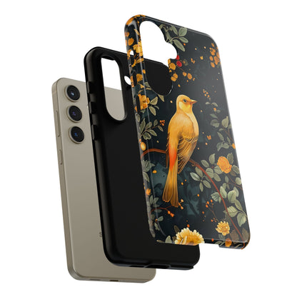 Floral Phone Case, Tough Cases with Bird Design, Nature Lover Gift, Stylish Protection, Birthday Present, Floral Phone Cover