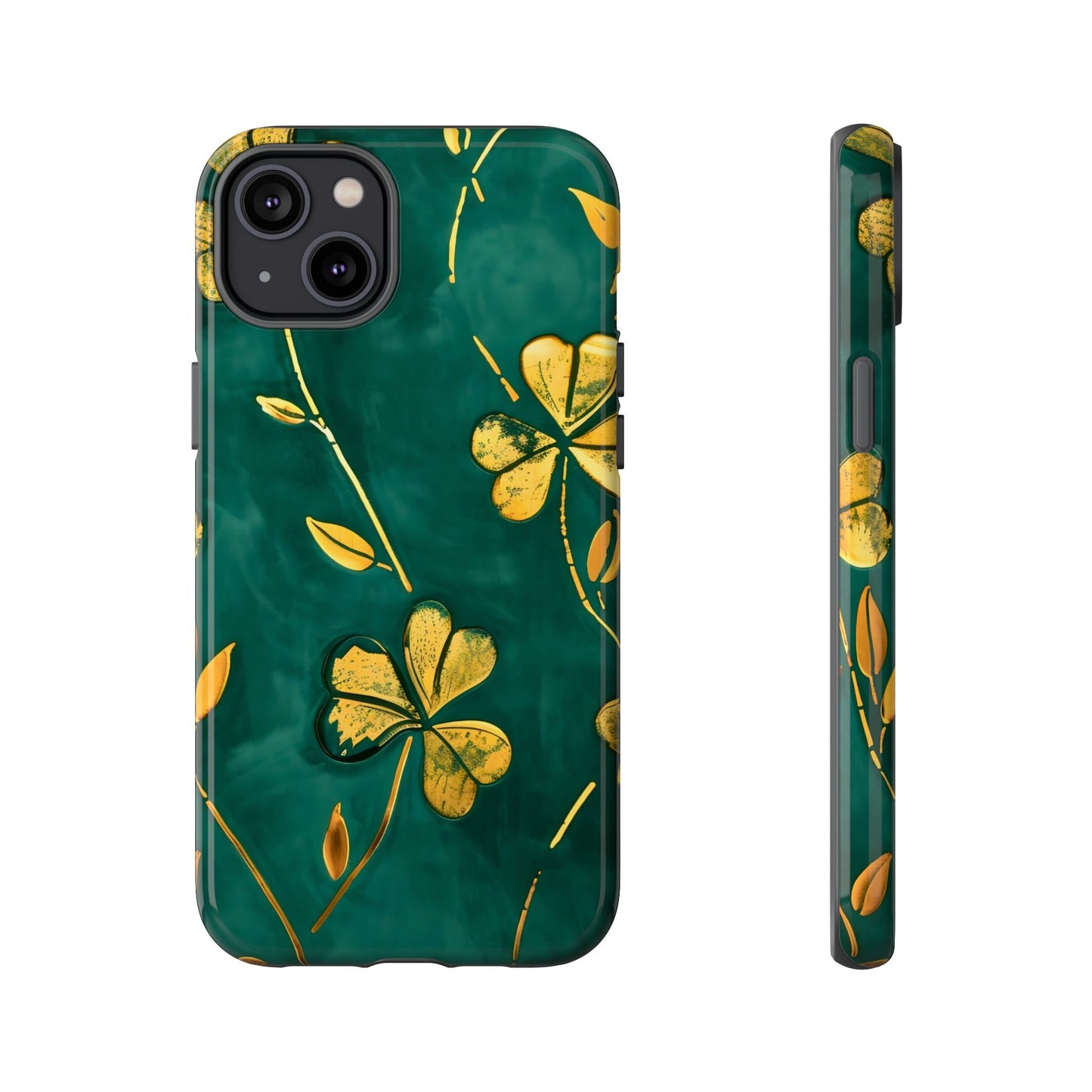 Floral Phone Case with Gold Accents, Tough Phone Cover, Stylish Phone Protector, Unique Gift for Her, Nature Lover Accessory