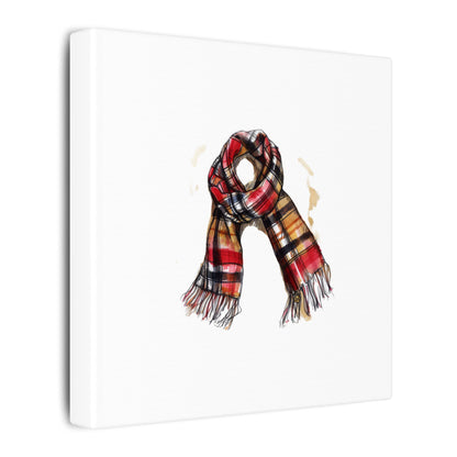 Autumn Scarf Canvas Art Print | Cozy Home Décor, Gift for Fall Lovers, Seasonal Wall Art, Unique Interior Design