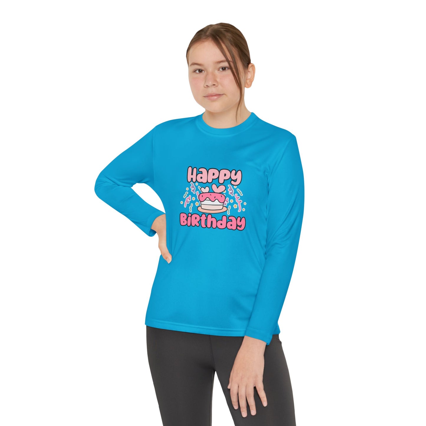 Happy Birthday Youth Long Sleeve Tee - Fun Celebration Shirt for Kids