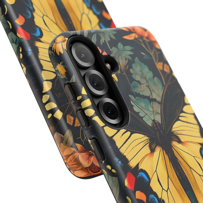 Butterfly Floral Phone Case, Art-inspire Tough Case, Gift for Nature Lovers, Butterfly Pattern Cover, Eco-Friendly Mobile Accessory