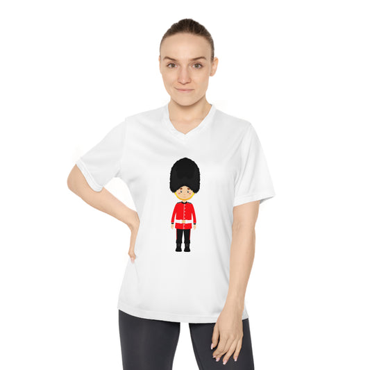 Women's Performance V-Neck T-Shirt with Guard Design - Red Jacket - Cornwall's Army Museum