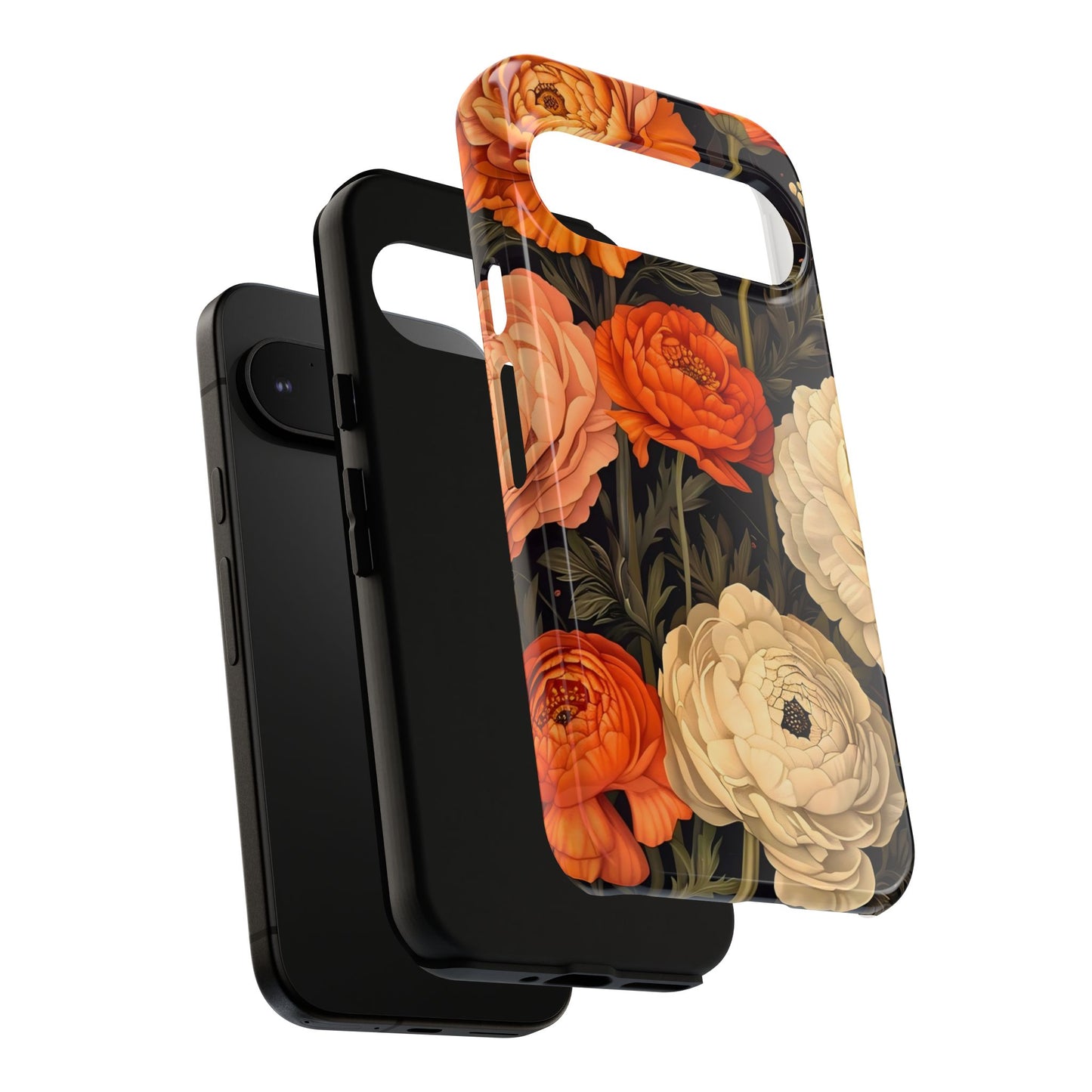 Floral Phone Case with Tough Protection, Blooming Ranunculus Design, Durable Cover, Gift for Flower Lovers, Eco-Friendly Phone Accessory