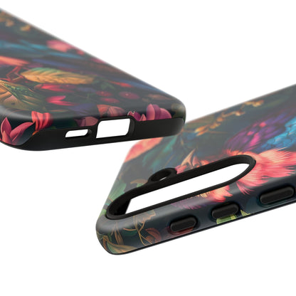 Vibrant Phone Case, Tropical Bird Design, Tough Phone Cover, Floral Tech Accessory, Gift for Nature Lovers
