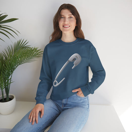 Unisex Heavy Blend™ Crewneck Sweatshirt - Minimalist Safety Pin Design
