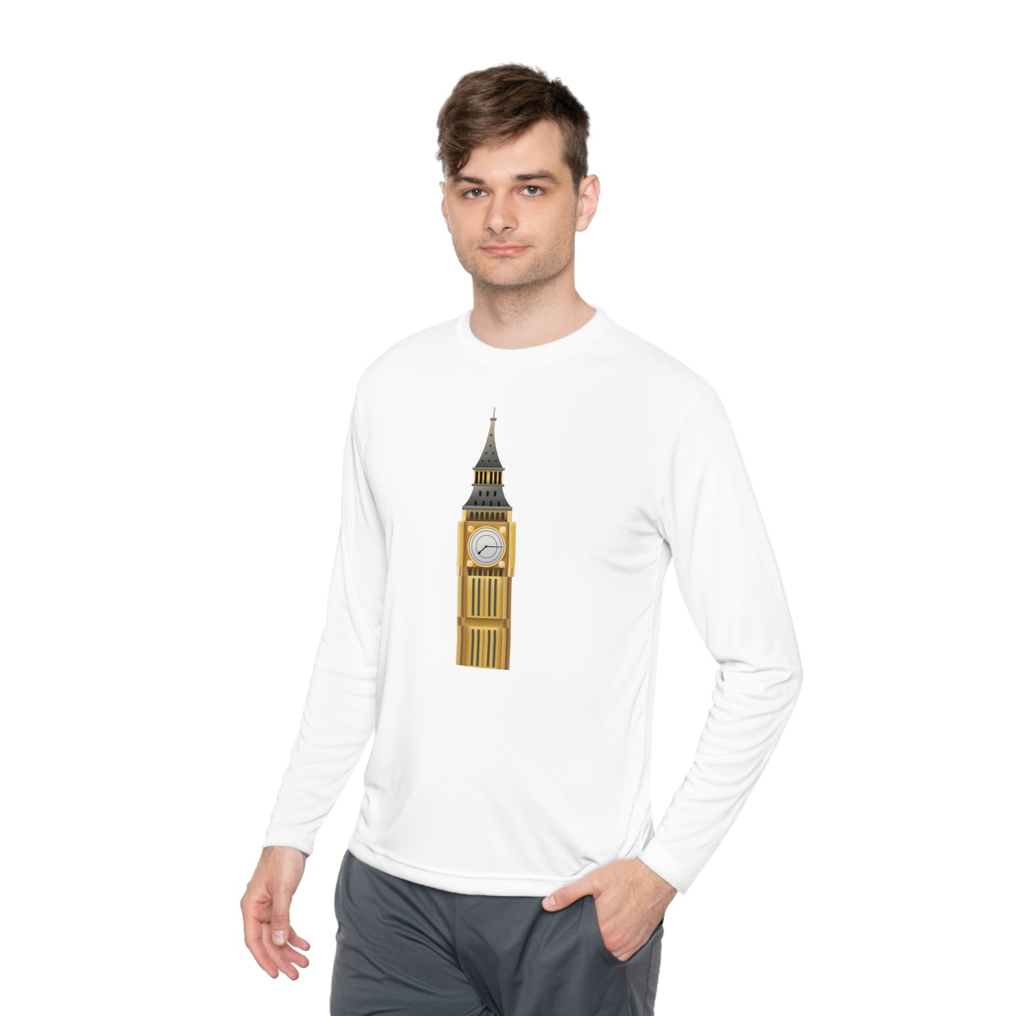 Unisex Lightweight Long Sleeve Tee - Iconic Big Ben Clock Tower Design