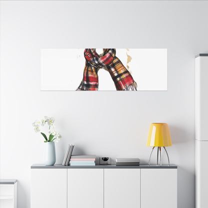 Autumn Scarf Canvas Art Print | Cozy Home Décor, Gift for Fall Lovers, Seasonal Wall Art, Unique Interior Design