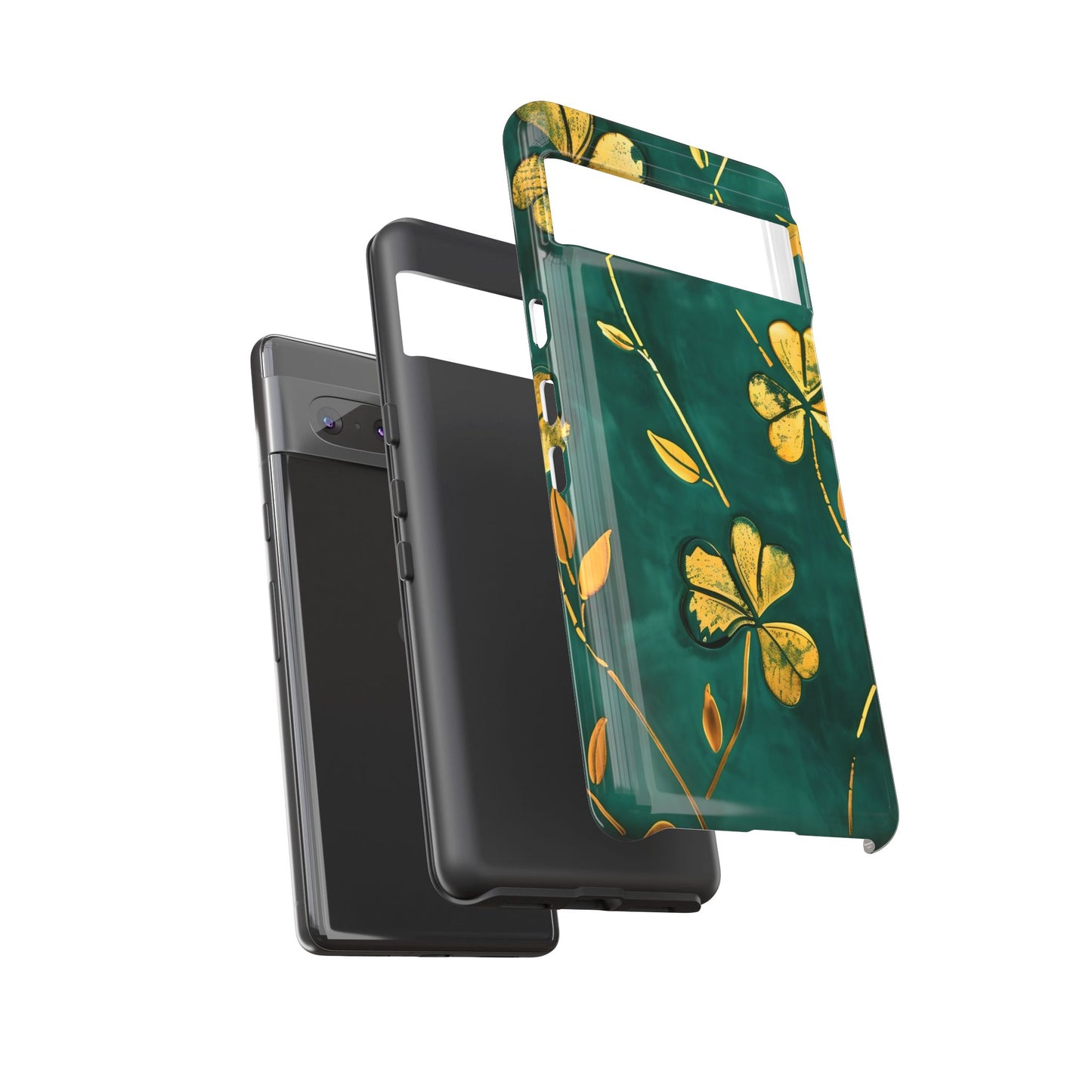 Floral Phone Case with Gold Accents, Tough Phone Cover, Stylish Phone Protector, Unique Gift for Her, Nature Lover Accessory