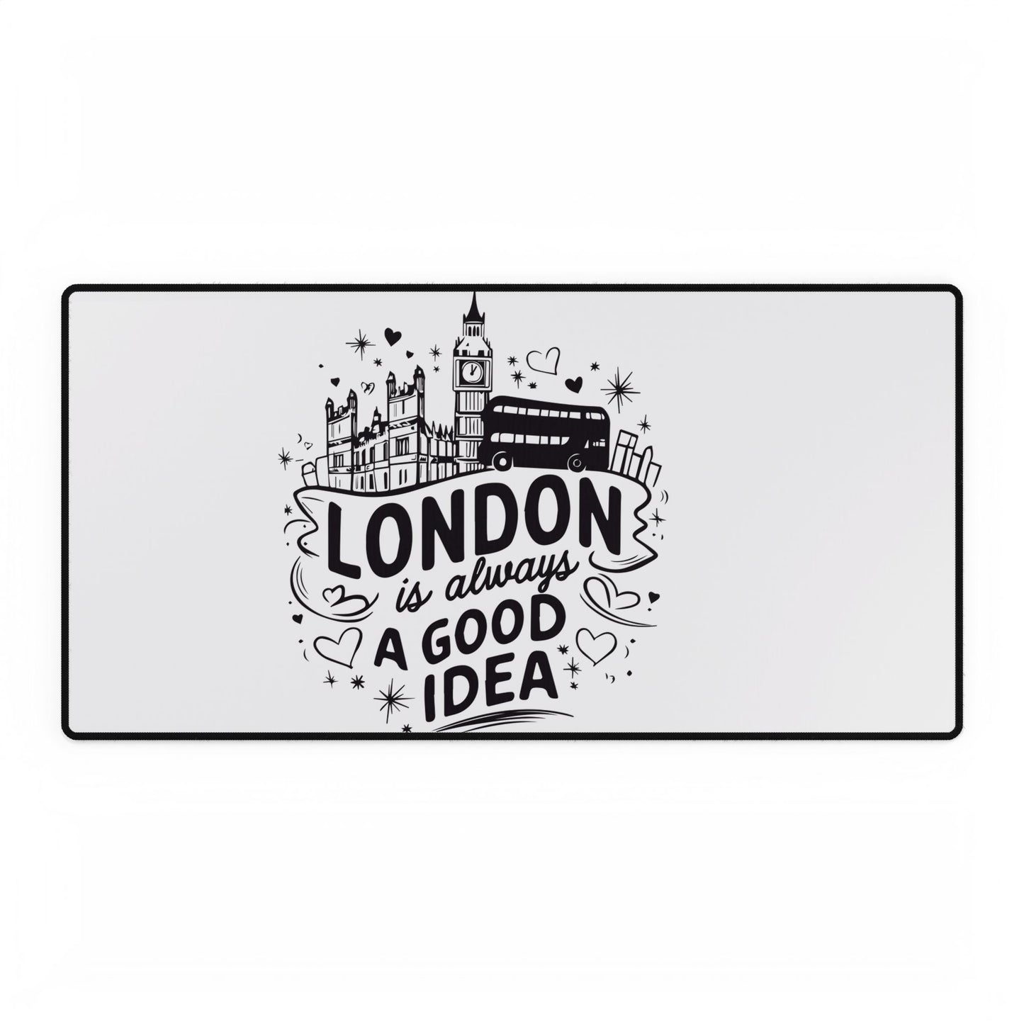 Chic London Desk Mat, Office Decor, Inspirational Desk Accessories, Gift for Travelers, Cute Workspace Essentials