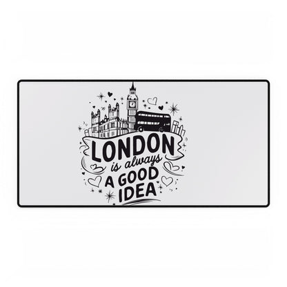 Chic London Desk Mat, Office Decor, Inspirational Desk Accessories, Gift for Travelers, Cute Workspace Essentials