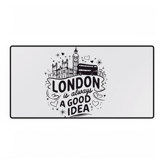 Chic London Desk Mat, Office Decor, Inspirational Desk Accessories, Gift for Travelers, Cute Workspace Essentials