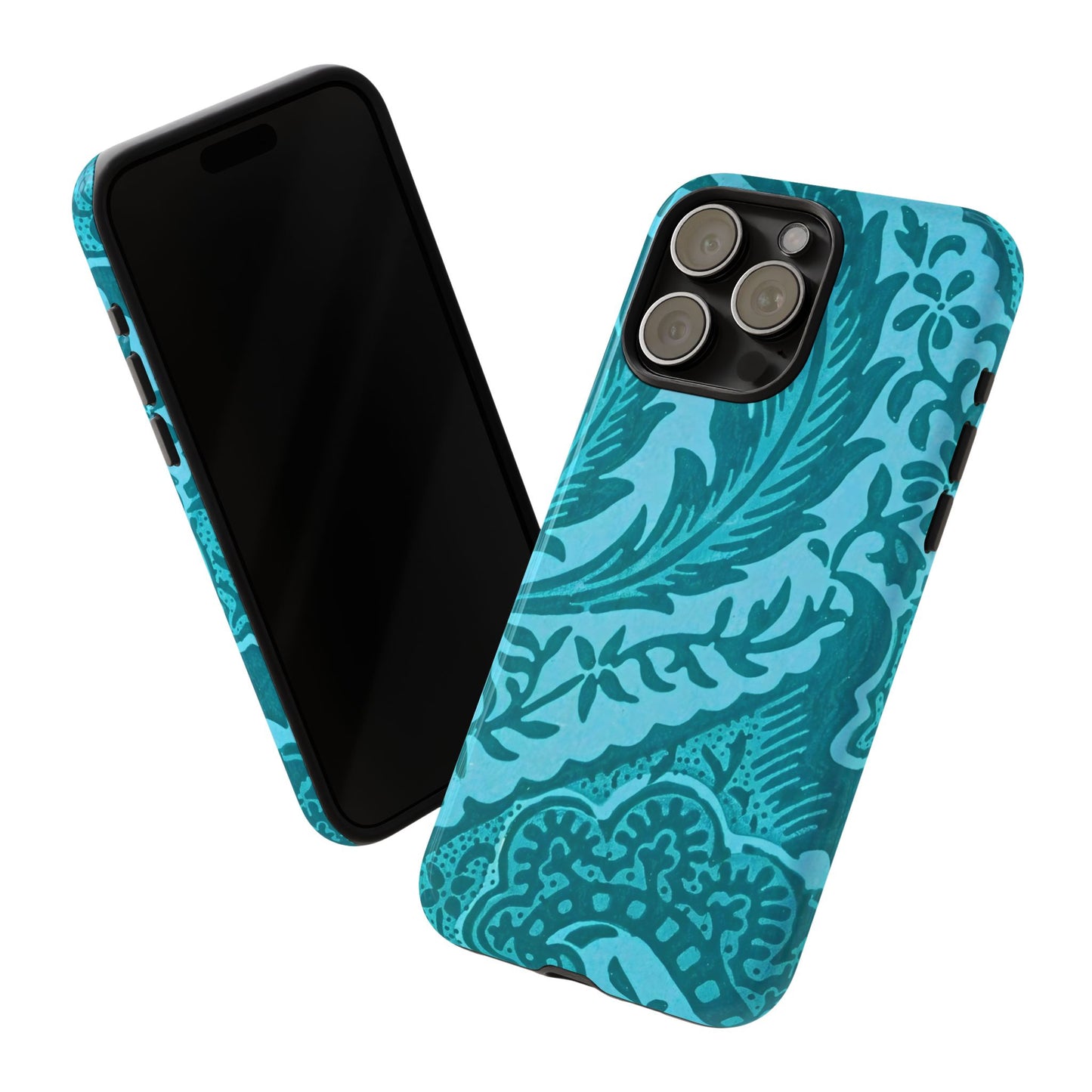 Protective Phone Case with Elegant Teal Design, Tough Cases, Floral Phone Cover, Stylish Smartphone Protection, Gifts for Her, Trendy [...]