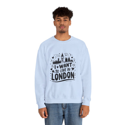Unisex Heavy Blend™ Crewneck Sweatshirt Elegant- I want to live in London