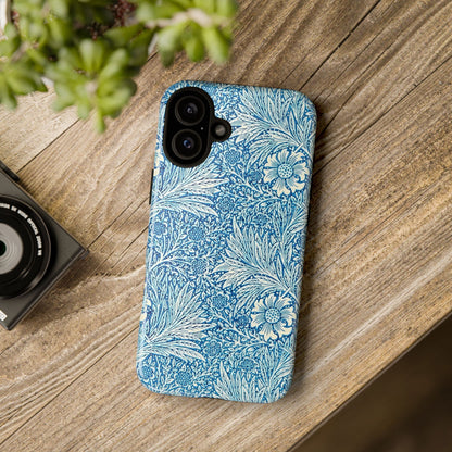 Stylish Phone Case, Tough Floral Phone Cover, Fashionable Tech Accessory, Gift for Her, Blue Flower Design