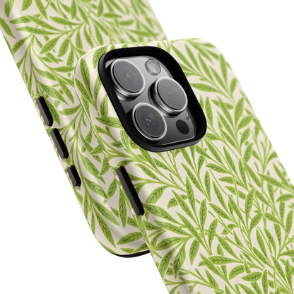 Green Leaf iPhone Case, Tough Cases, Botanical Phone Protection, Eco-Friendly Cover, Nature Lover Gift, Trendy Cell Phone Accessory