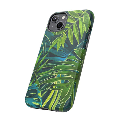 Tropical Phone Case - Durable Green Leaf Design, Eco-Friendly Gift, Trendy Accessory, Nature Lover's Case, Summer Vibes