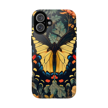 Butterfly Floral Phone Case, Art-inspire Tough Case, Gift for Nature Lovers, Butterfly Pattern Cover, Eco-Friendly Mobile Accessory