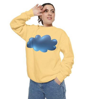 Unisex Garment-Dyed Sweatshirt - Serene Cloudscape - Dreamy Cloud Design