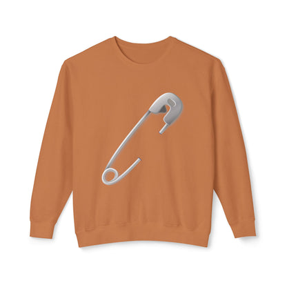 Unisex Lightweight Crewneck Sweatshirt - Minimalist Safety Pin Design