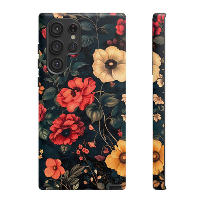 Floral Phone Case, Tough Cases, Flower Motif, Protective Cover, Gift for Her, Floral Design, Spring Accessory