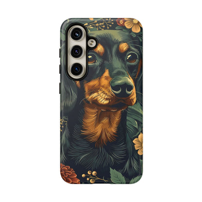 Dachshund Phone Case, Floral Pet Phone Cover, Dog Lover Gift, Tough Phone Case, Custom Dachshund Design, Unique Dog Owner Accessory