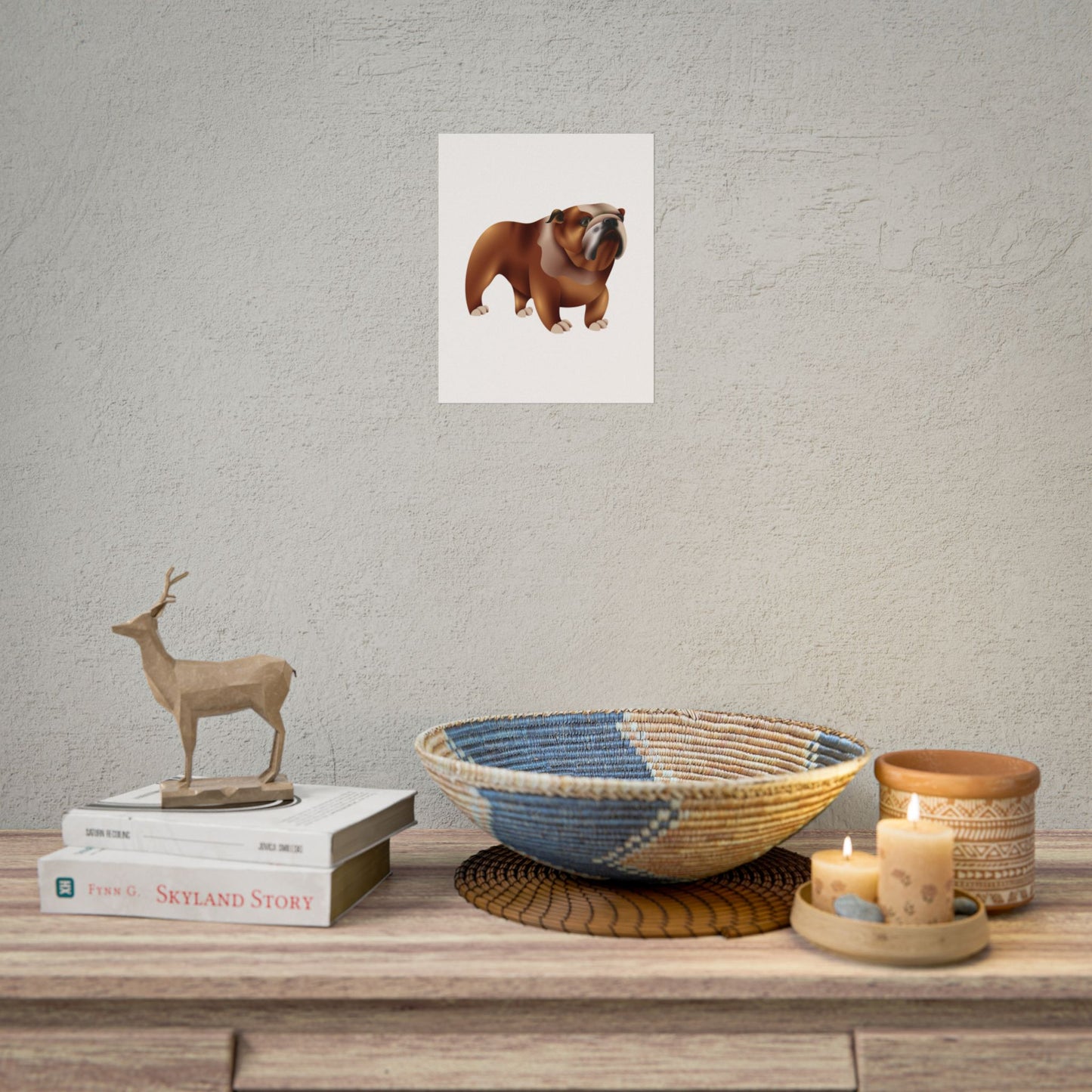 Bulldog Rolled Poster Art | Dog Lover’s Wall Decor | Unique Gift for Pet Owners | Living Room or Office Decor