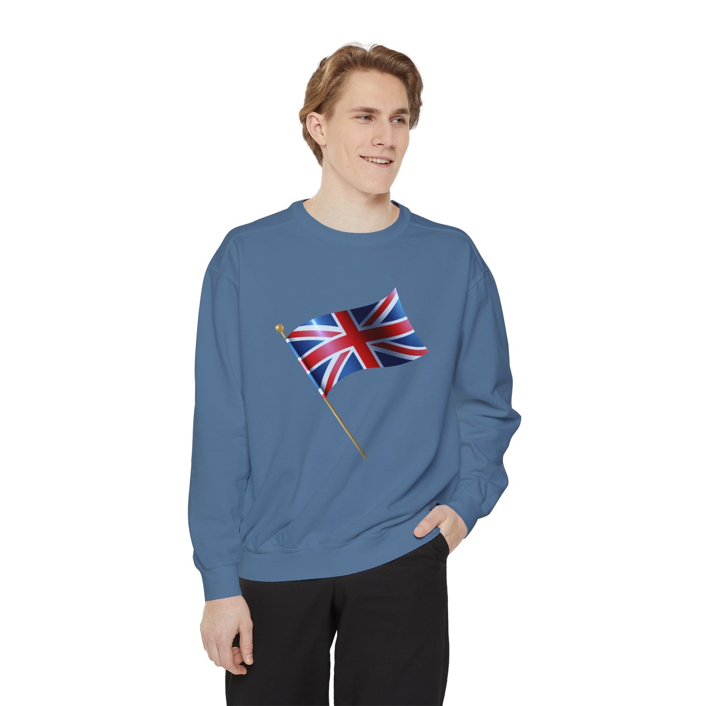 Unisex Garment-Dyed Sweatshirt - Classic UK Flag