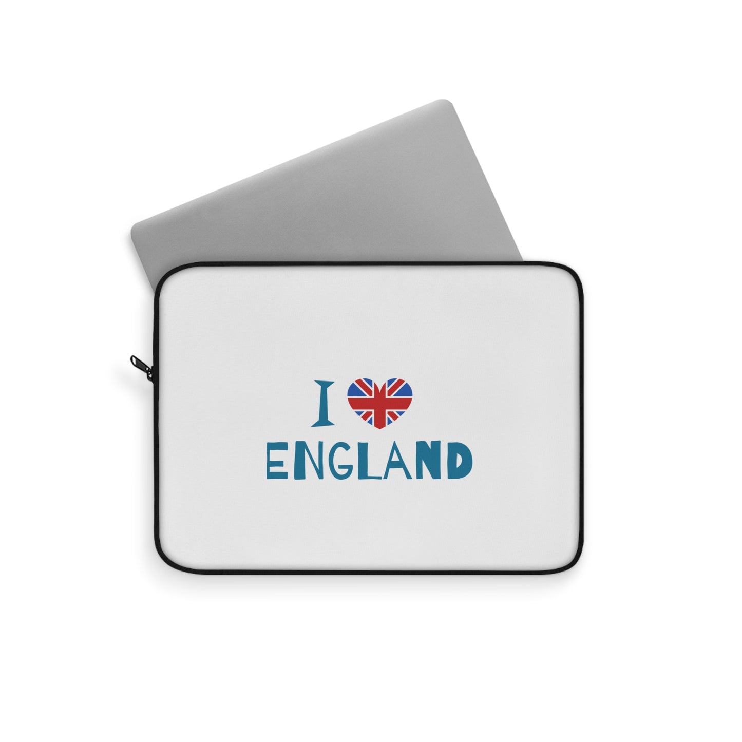 I Love England Laptop Sleeve, Cute England Gift, British Flag Tech Case, Travel Accessory, College Student Laptop Bag