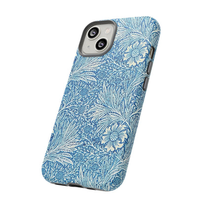 Stylish Phone Case, Tough Floral Phone Cover, Fashionable Tech Accessory, Gift for Her, Blue Flower Design