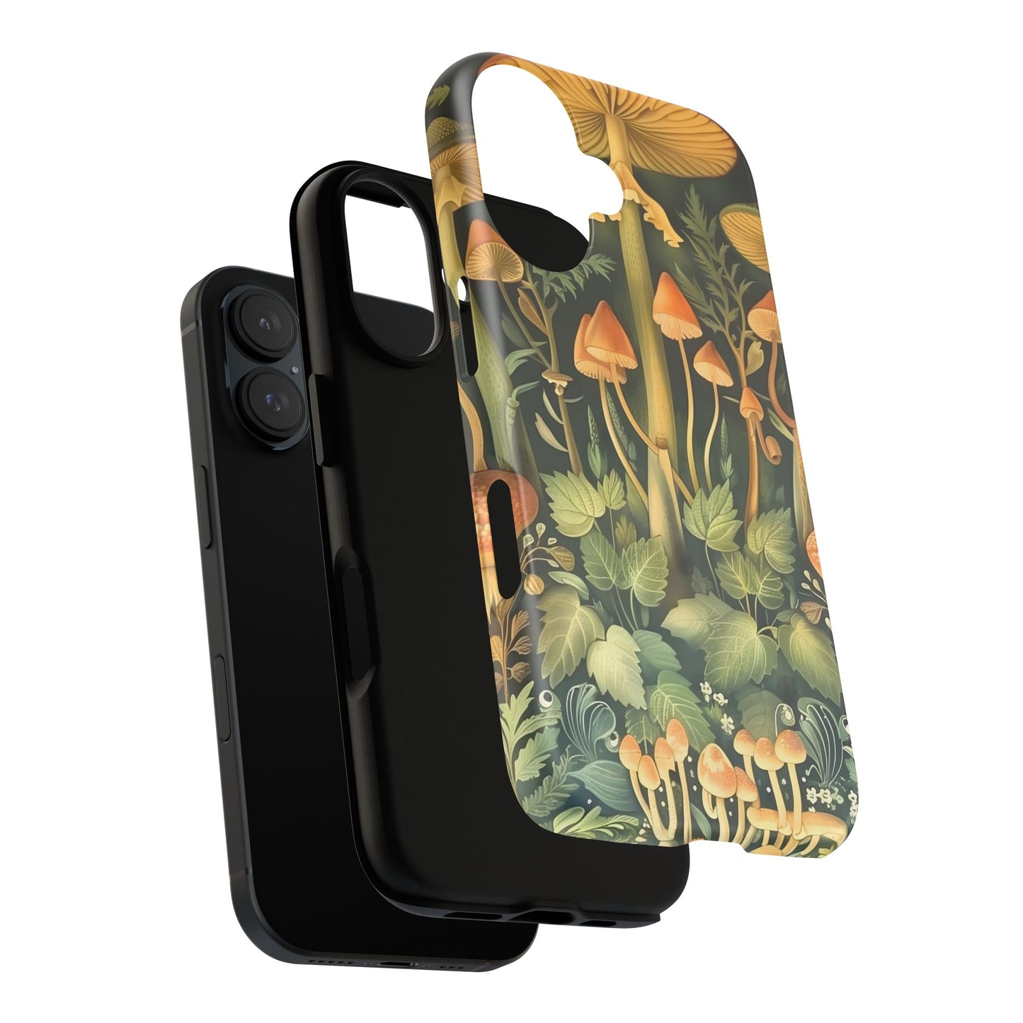 Mushroom Forest iPhone Case, Tough Cases for Nature Lovers, Vibrant Phone Accessories, Unique Gift for Him/Her, Eco-Friendly Style
