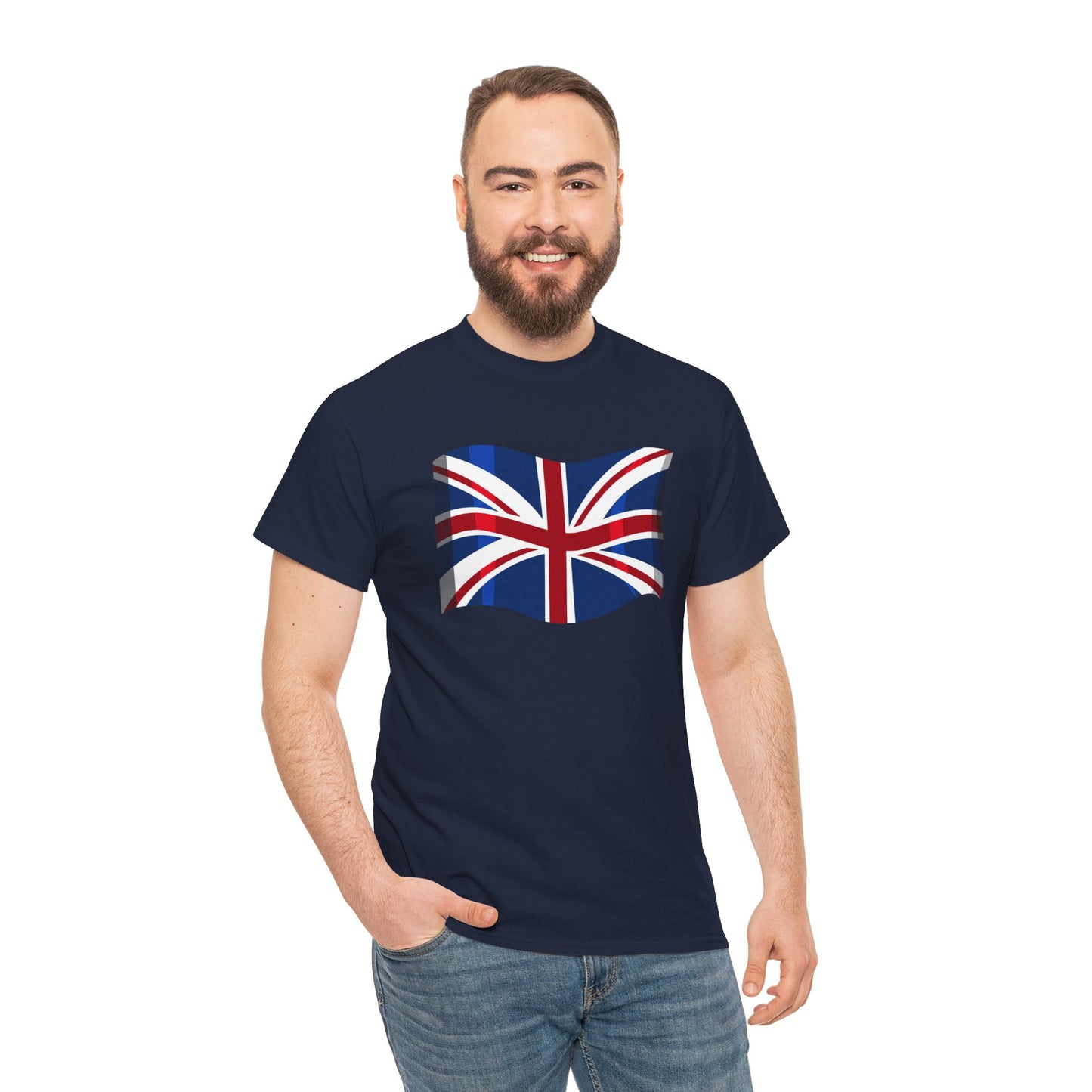 Unisex Heavy Cotton T-Shirt - Classic UK Flag Design