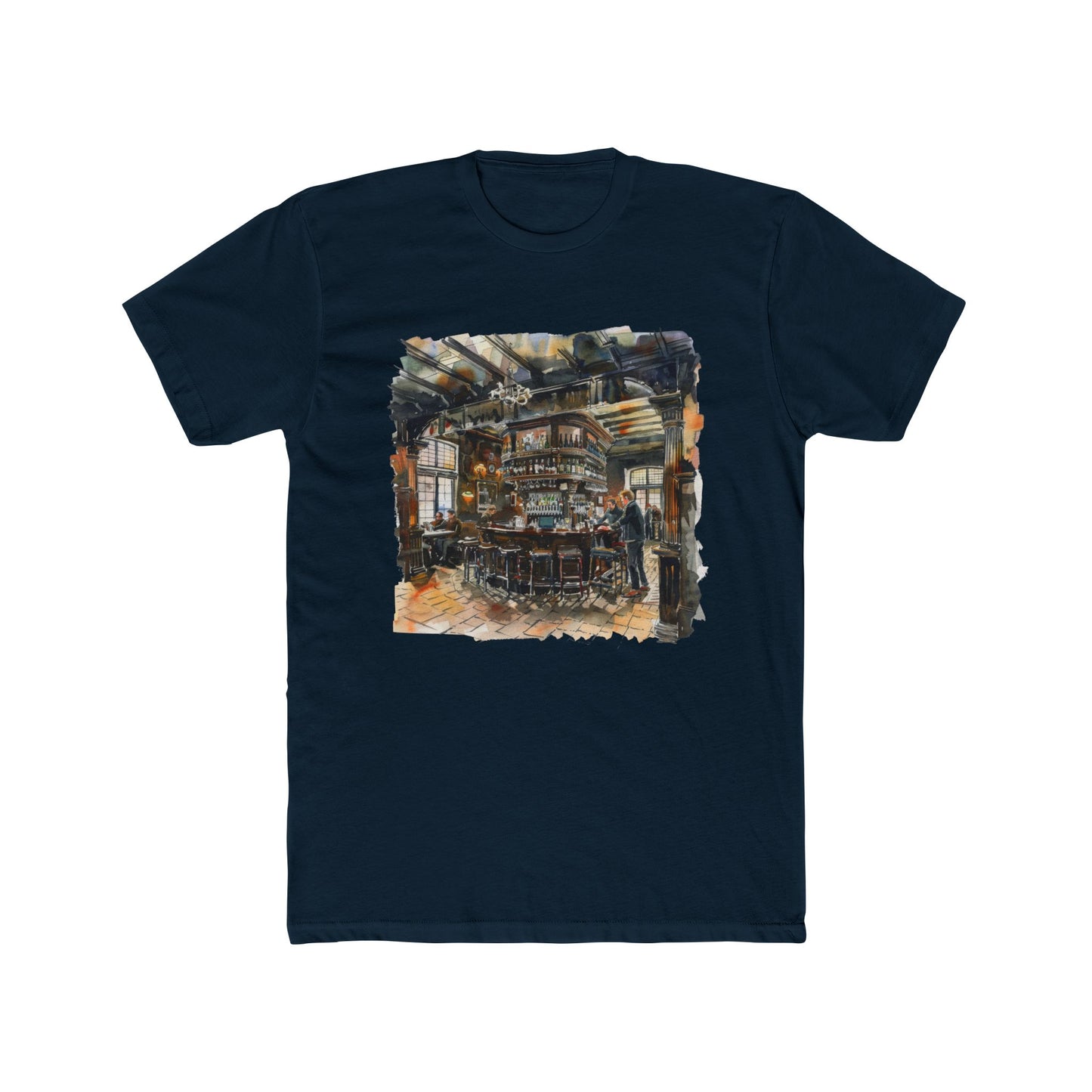 London Pub Interior Trendy Unisex Cotton Crew Tee