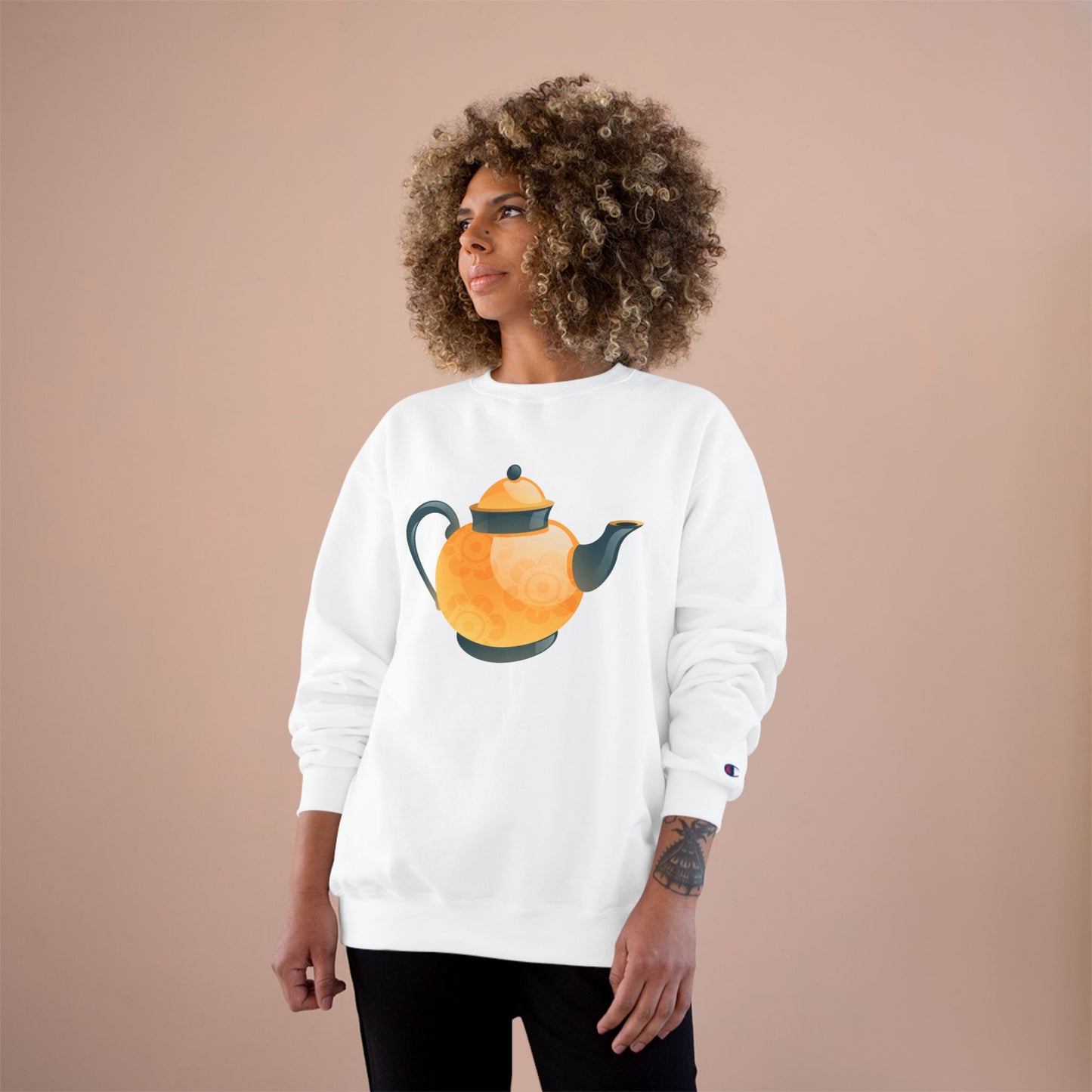 Champion Sweatshirt - Classic British Tea Kettle - Timeless Elegance in Tea Time