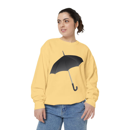 Unisex Garment-Dyed Sweatshirt - Regal Royal Umbrella - Elegant and Majestic Design
