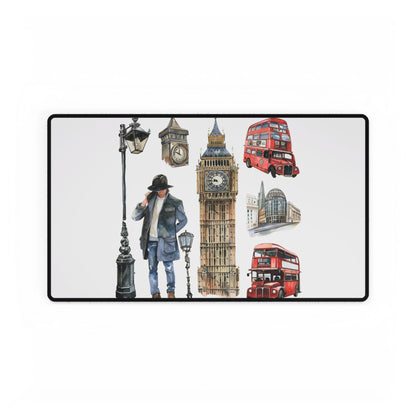 London-Themed Desk Mat for Home Office, Mousepad, Desk Accessories, Workstation Decor, Gift for Travelers