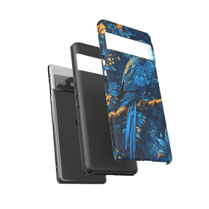 Tough Cases - Vibrant Blue Parrot Phone Case, Tropical Bird Phone Cover, Nature Lover Gift, Eco-Friendly Accessories, Unique Wildlife Decor